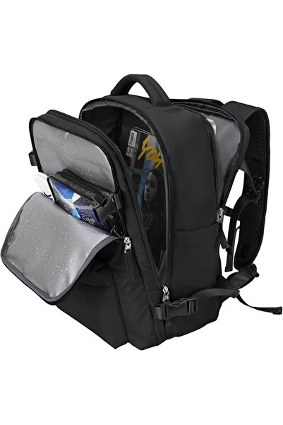 GENERAL Black Laptop Backpack for Men, Travel Bag Luggage, Carry On Back Bag ...