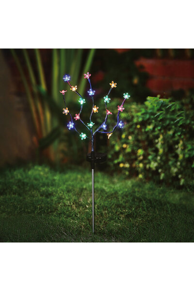 Alista Home Solar garden lamp, flower, 20 colored LEDs, 65 cm, path/terrace d...