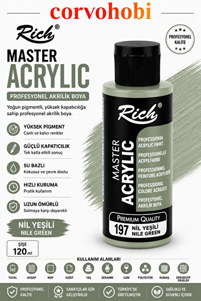 Rich Akrilik Boya 120 ml Hobi Etkinlik 3D Boyama Taş Boyama Akrilik Boyaları ...