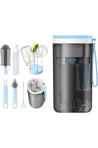 ECVV 6 in 1 Baby Bottle Brush Set with Bottle Soap Dispenser and Stand, Nippl...