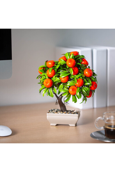 Alista Home Plantă artificială decorativă mandarin 24 cm, aranjament decorati...