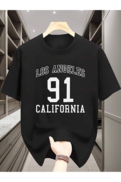 4Car Men'S Versatile Short-Sleeve T-Shirt Featuring Los Angeles 91 Elements P...