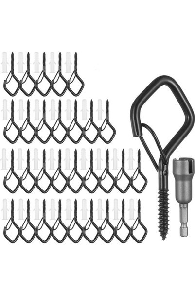 Morvena Picks 40 buc cârlige cu șurub pentru agățat, cârlig cu șurub rezisten...