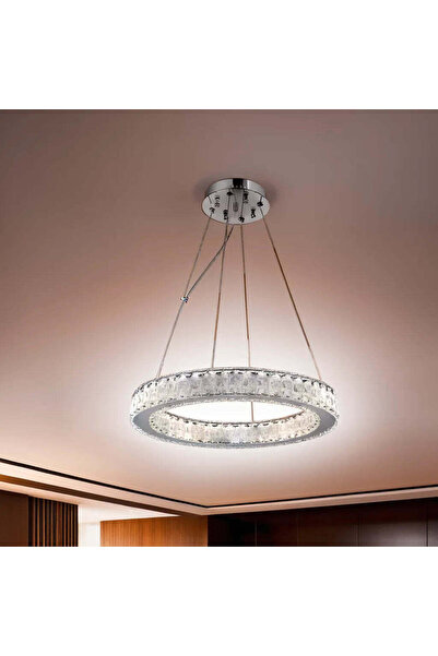 RFAN Candelabru LED RFAN, Model 70032-500, Textură de cristal, Metal, 60W, Ar...