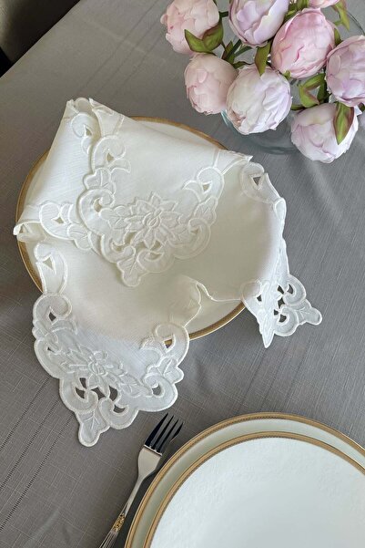QBR Home 2'li Set Delikişi Ekmek Örtüsü. Kelebek ve Güllü Model