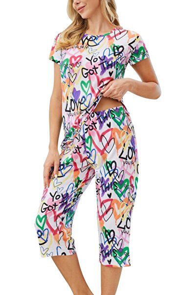 GENERAL PNAEONG Women’s Pajama Set - Sleepwear Tops with Capri Pants Casual a...