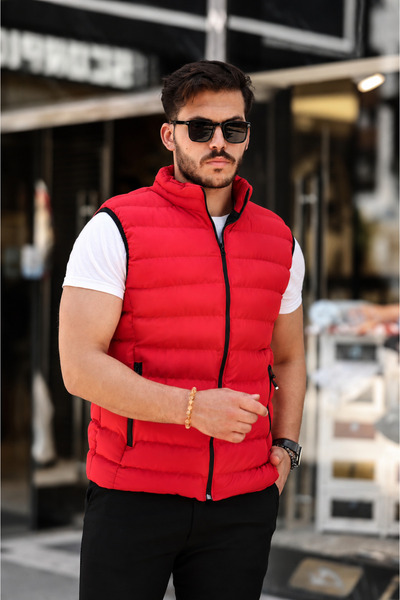 Wise&Go Store Men's Puffer Vest with Stand Collar and Zipper, Water-Resistant...