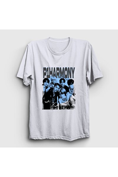 Presmono Unisex White Poster K-Pop P1Harmony T-Shirt 620591Tt