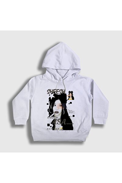 Presmono Unisex Kids White Enami Asa Sheesh K-Pop Babymonster Hooded Sweatshi...