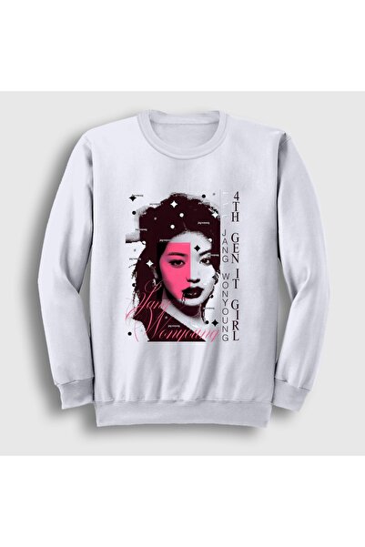 Presmono Unisex White Jang Wonyoung V2 K-Pop Ive Sweatshirt 620021Tt