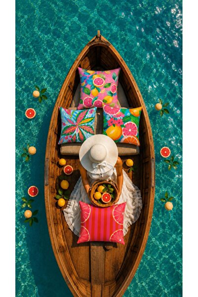 R-EYLA R'Eyla Shaddock Polmera Set of 4 Decorative Throw Pillow Covers – 45X4...