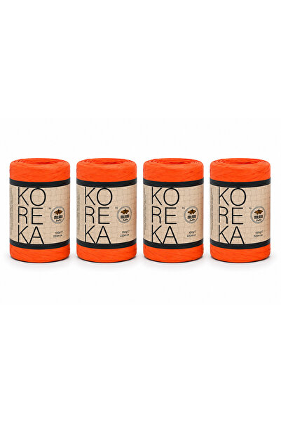 Milano Koreka Raffia Paper Thread 69 No Orange 4 Pieces 400 Gr 880 Mt Bag Bas...