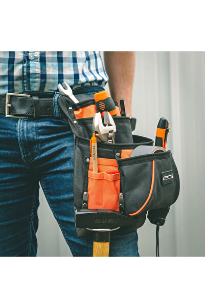Alista Home Polyester Tool Bag with 10 Pockets and Hammer Holder, Professiona...