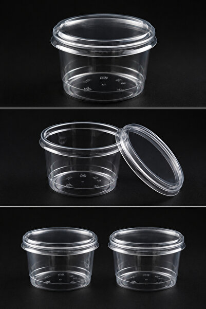 Köksal Pack 10 Pcs 250 Cc Bodega Bowl with Lid Hard Plastic Bowl Pet Cover Tr...