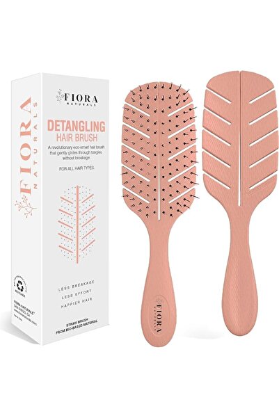 Fiora Naturals Detangler Brush - 100% Bio-Friendly Detangling brush w/Ultra-S...