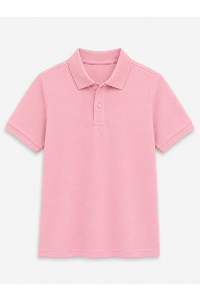 ROZELT Pink Short Sleeve Polo Collar Lakos School T-Shirt R.O.Z.O.Ku.Lt.E.L.T.