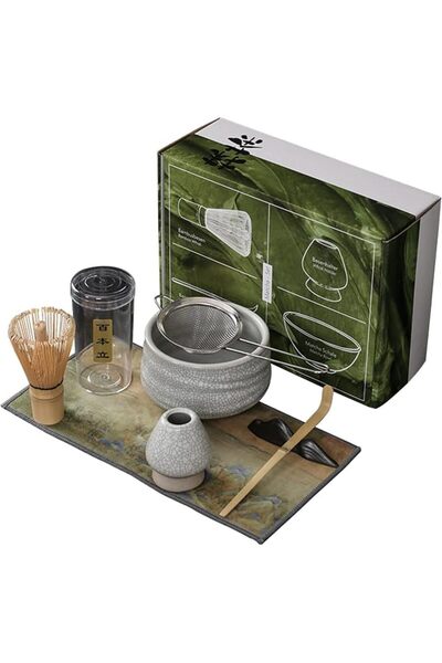 TRASSLE Matcha Tea Set 7Pcs, Include Matcha Bowl, Bamboo Whisk, Scoop, Stainl...