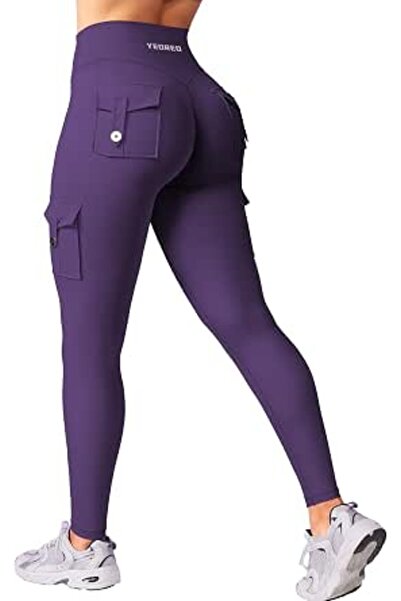 GENERAL YEOREO CoreFlex Workout Cargo Leggings with Pockets for Women Hidden ...