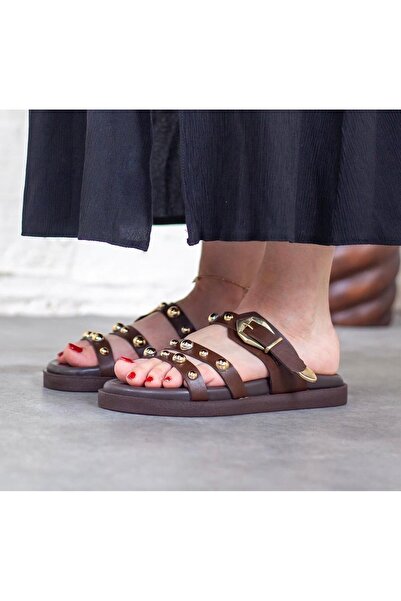 MİSS PARK MODA Troked Belted Slippers