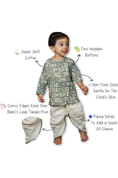 Polka Tots unisex-baby Festive Angrakha-1299_1 Angrakha Full Sleeve (pack of 2)