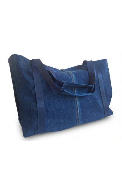 tuttobene Maxy Denim Oversize Bag, Large Volume Daily Shopping, Travel and Shoulder Bag Tb044