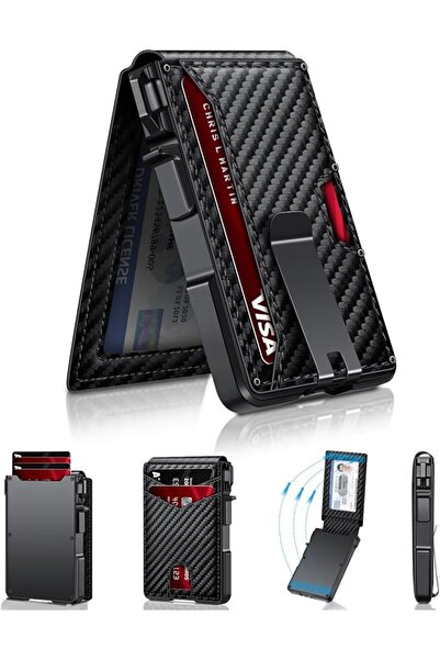 GENERAL Men's Minimalist Wallet with Money Clip & ID Window - RFID Blocking S...