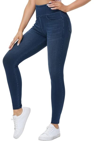 THE GYM PEOPLE Women's High Waisted Jeggings Pants Stretchy Jean Leggings | A...