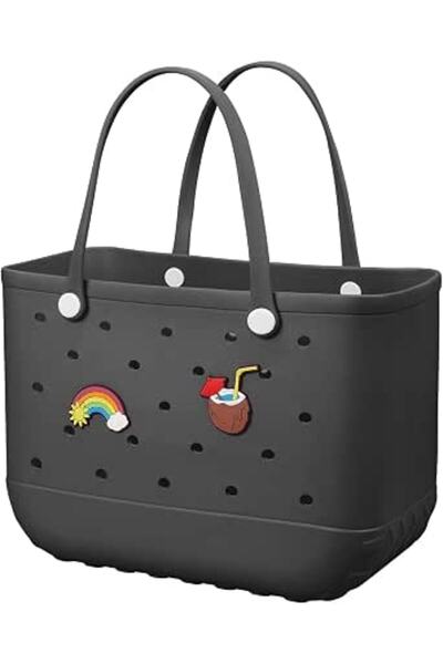 Yelajoy Beach Bag Rubber Tote Bag - Waterproof Travel Bag for Women Washable ...