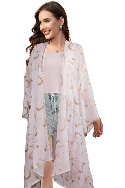 Irisette Women Swimsuit Cover Up Embroidery Print Cardigan Beach Dress Floral...