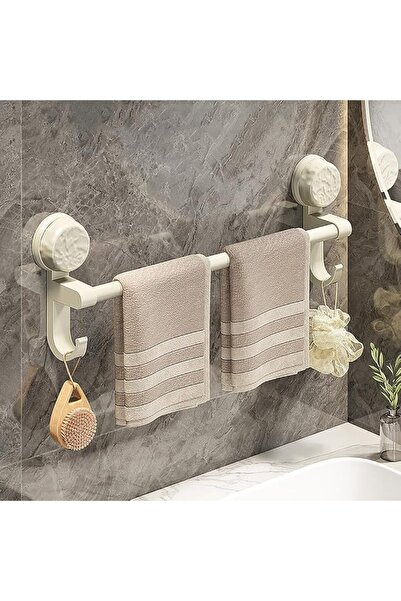 HASTHIP Towel Rack in Bathroom, Self Adhesive Carbon Steel Towel Rack With Du...