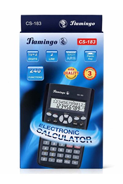 Flamingo Scientific Calculator CS-183, 240 Functions, 10+2 Digit, 2-Line Display