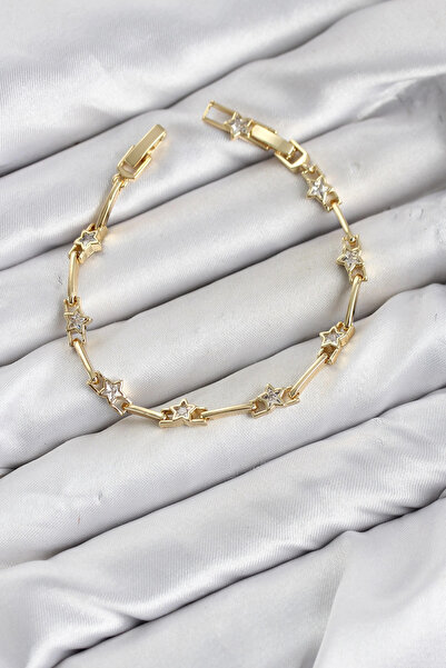 SORA GROUP Cm Gold Color Star Model Zircon Stone Brass Women's Bracelet