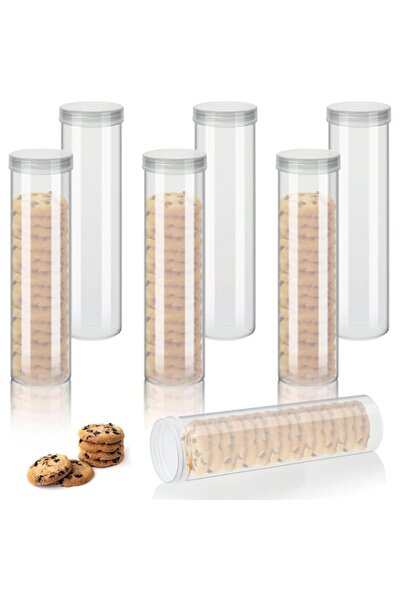 Generic Cracker Containers, 6 Pcs Clear Plastic Food Storage Jar with Lid, Fo...
