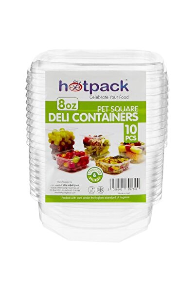 Generic Disposable PET Clear, Food Storage, Deli Container Square with Lid 8 ...