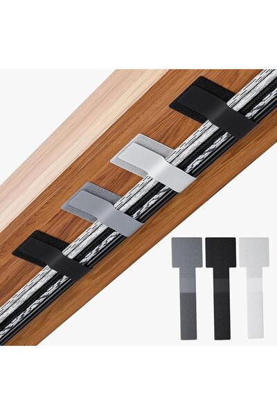 GENERAL Reusable Cable Ties, 30pcs Self-Adhesive Hook and Loop Cable Ties, Co...