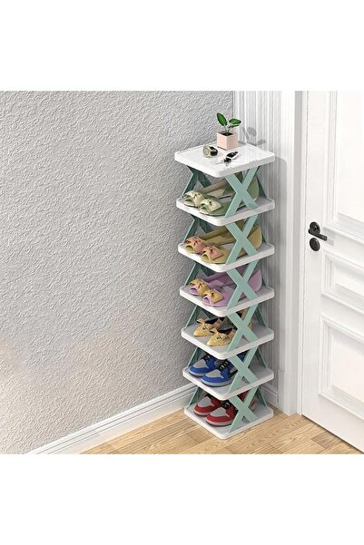 GENERAL 7-Tier Corner Shoe Rack Organizer,Narrow Vertical Shoe Slots Organize...