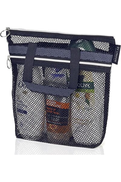 GENERAL Mesh Shower Bag, Quick-Dry Caddy with Zipper and Pockets, Portable To...
