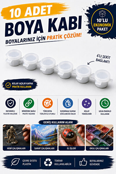 Helvacıoğlu Plastik 10 Adet 6'lı Boya Tüpü Seti - Toplam 60 Tüp