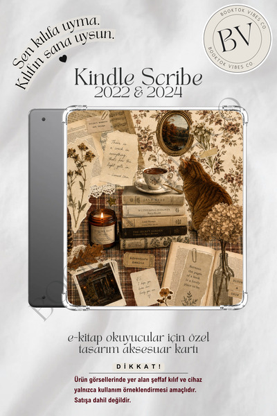 BookTok Vibes Co. Vintage Sonbahar Kolajı Insert - Kindle ve Kobo E-Kitap Oku...