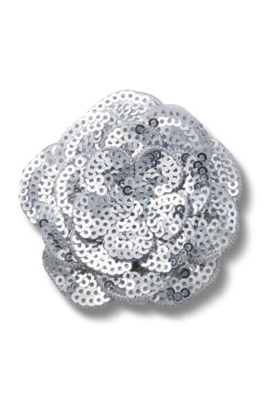Crocs Jibbitz Silver Sequin Flower J10016593 Single Color-Std
