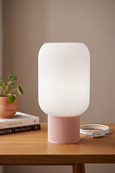 TEKMAKG Decorative Table Lamp 30 cm Modern Striped Lampshade