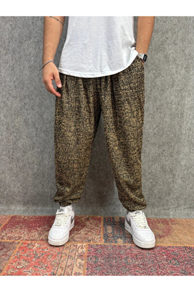 FıttingRoom Elastic Waist Pleated Patterned Half-Shalwar
