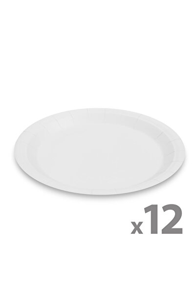 Alista Home Paper plate set - white - 23 cm - 12 pieces / pack