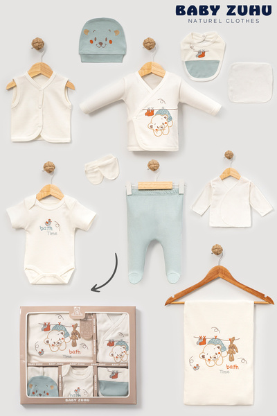 EDM Kidss 100% Cotton, 10-Piece Cream Teddy Bear Set with Special Gift Box fo...