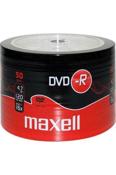 Maxell Εγγράψιμο DVD-R 16x 4.7GB Κουτί 50 τεμαχίων 50 τεμάχια Κωδικός: MXD16-50