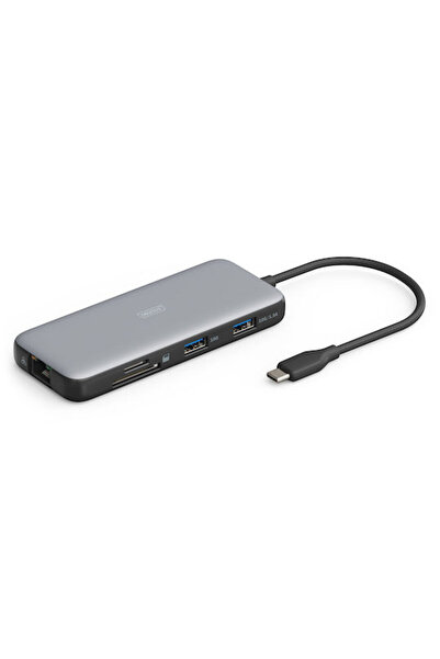 Digitus Σταθμός σύνδεσης USB-C με HDMI 4K PD Ethernet Γκρι (DA-70914)