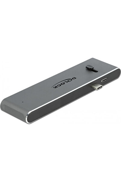 DELOCK Σταθμός σύνδεσης με διπλό USB-C, HDMI 4K, PowerDelivery, Γκρι (87752)