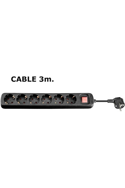 MicroConnect Πολύπριζο 6 θέσεων με διακόπτη και καλώδιο 3μ Κωδικός: GRU0063B