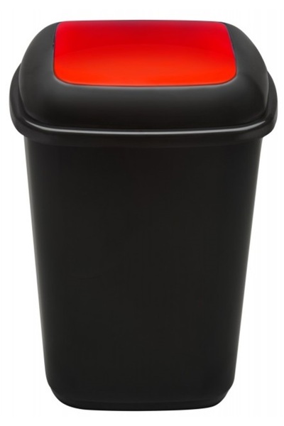 PLAFOR Cos Plastic Reciclare Selectiva, Capacitate 90L, Quatro - Negru Cu Cap...