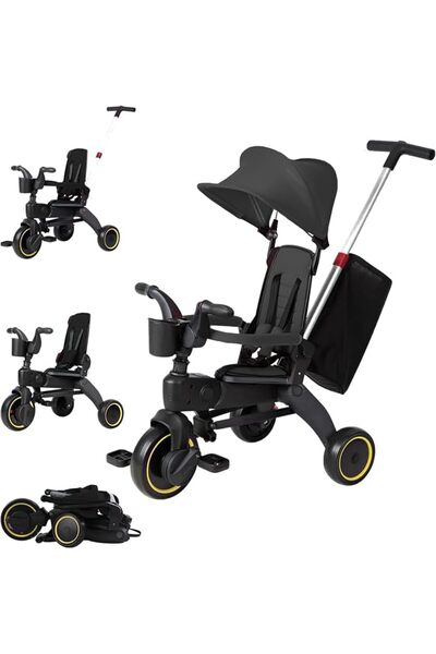 GENERAL Andanna 5-in-1 Convertible Kids Tricycle, Parent Push Handle, Ages 1-...
